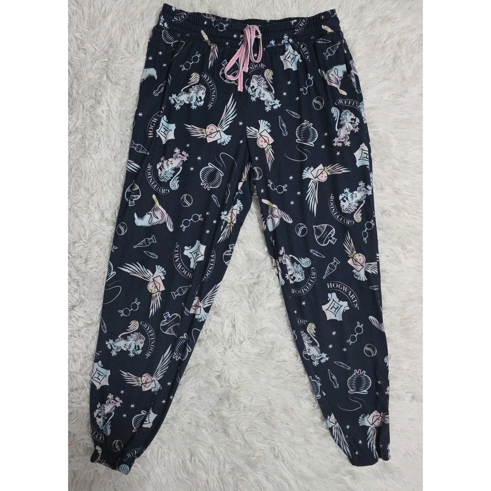 Harry Potter Sleep Joggers With Pockets Dark Navy Size Large Comfort‎ Soft